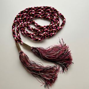 Etro Tassel Rope Belt, Multicolored. Authentic